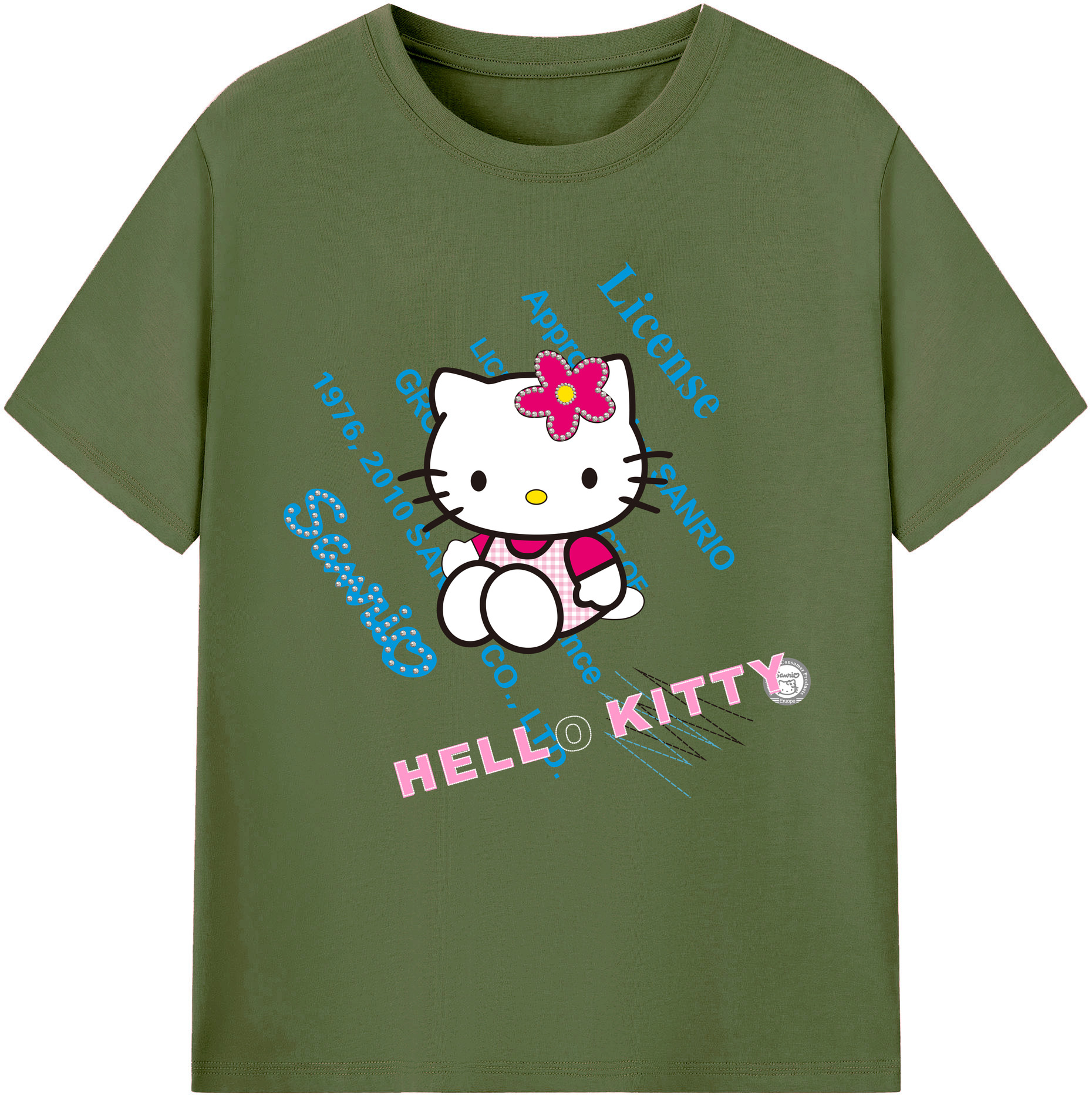 （画像用） Hello Kitty ハローキティ 綿100％半袖Tシャツ（フロントプリント）
